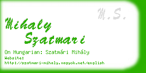 mihaly szatmari business card